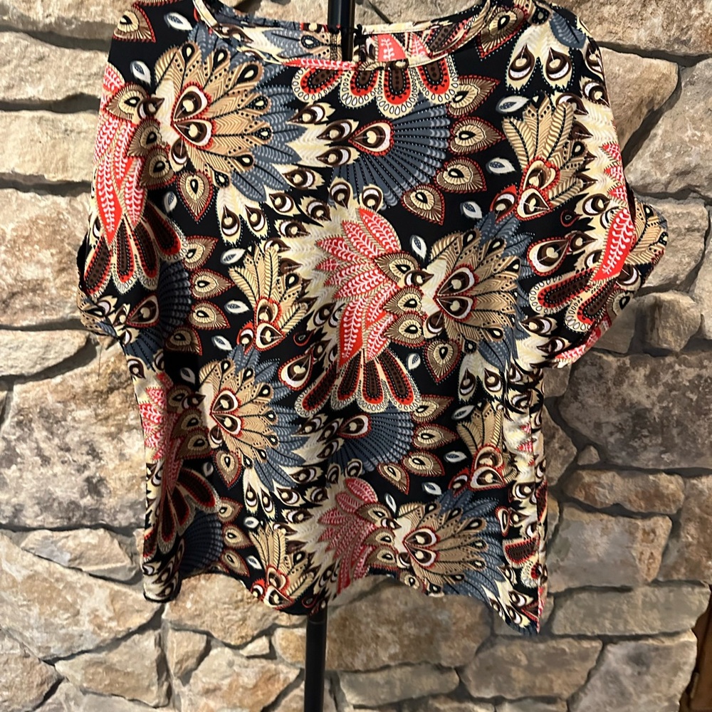 Peacock Feather Print Women's Blouse